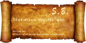 Stefanics Benjámin névjegykártya