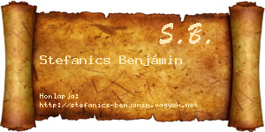 Stefanics Benjámin névjegykártya