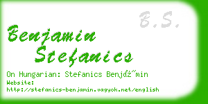 benjamin stefanics business card